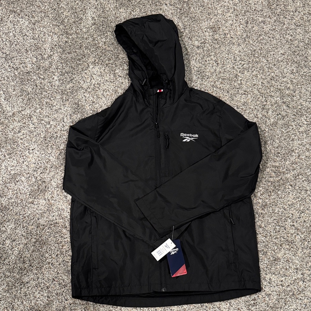 Reebok Black Hooded Windbreaker Jacket